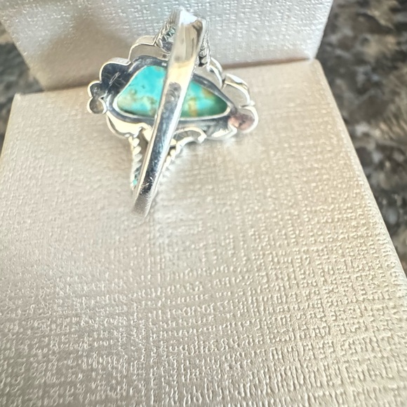 Artisan Crafted Royston Turquoise Solitaire Ring Sterling Silver 8.65ctw  SIZE 6 - Picture 10 of 12